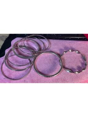 SILPADA and Alpaca Sterling Silver 2 hallmarked and 9 other plated bangles EUC